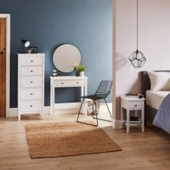 Lynton Tall Small 5 Drawer Chest, White -Online Furniture Store 1000146579 alt01