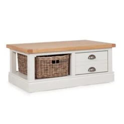 Compton Coffee Table With Baskets, Ivory -Online Furniture Store 1000162415 alt02