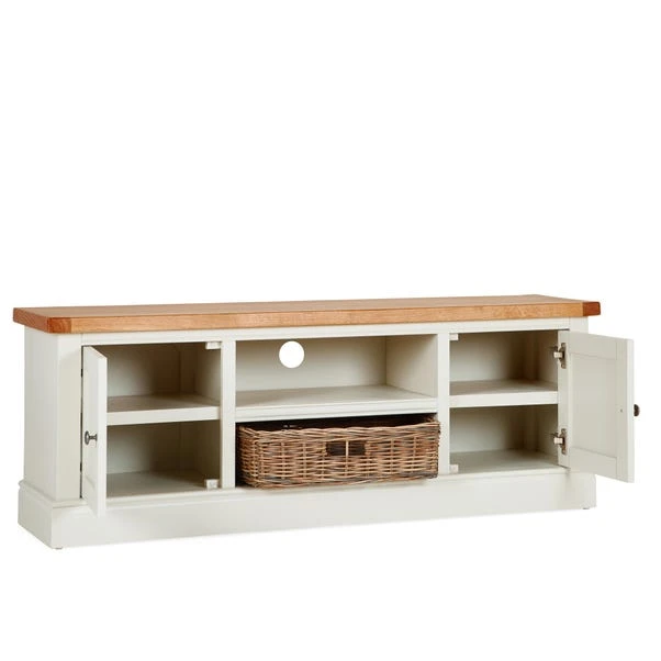Compton Ivory Wide TV Unit With Baskets For TVs Up To 60" 6 Compton Ivory Wide TV Unit With Baskets For TVs Up To 60" - Image 4