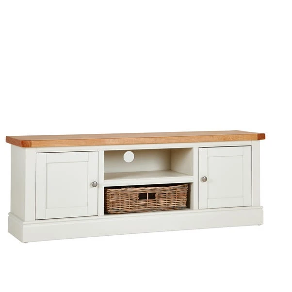 Compton Ivory Wide TV Unit With Baskets For TVs Up To 60" 7 Compton Ivory Wide TV Unit With Baskets For TVs Up To 60" - Image 5