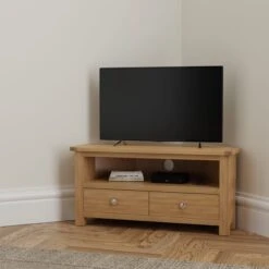 Bromley Corner TV Unit, Oak For TVs Up To 40" 37 Bromley Corner TV Unit, Oak For TVs Up To 40" -Online Furniture Store 30266519