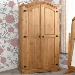 Corona Double Wardrobe, Pine -Online Furniture Store 30359229