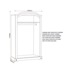 Corona Double Wardrobe, Pine -Online Furniture Store 30359229 alt09