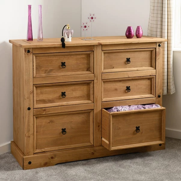 Corona 6 Drawer Chest, Pine 3 Corona 6 Drawer Chest, Pine