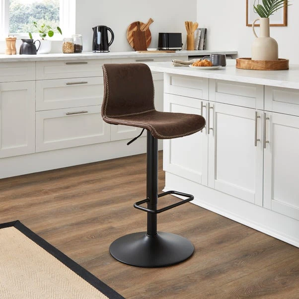 Venice Adjustable Height Swivel Bar Stool, Faux Leather 3 Venice Adjustable Height Swivel Bar Stool, Faux Leather