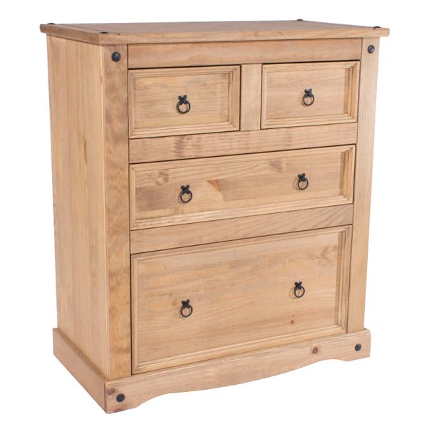 Corona 2 Over 2 Drawer Chest, Pine 3 Corona 2 Over 2 Drawer Chest, Pine
