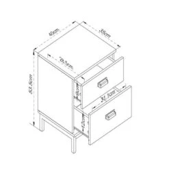 Fulton 2 Drawer Bedside Table -Online Furniture Store 30645281 alt09