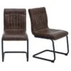 Set Of 2 Felix Cantilever Dining Chairs, Faux Leather