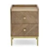 Rumi 2 Drawer Bedside Table, Mango Wood
