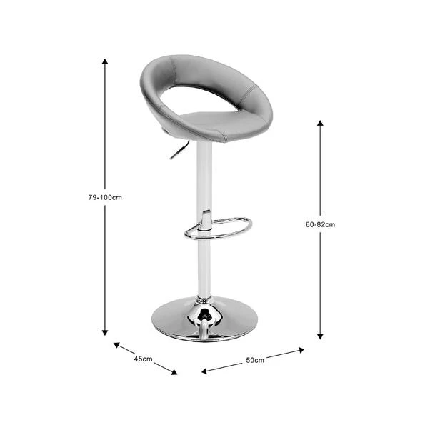 Knox Adjustable Height Swivel Bar Stool, Faux Leather 17 Knox Adjustable Height Swivel Bar Stool, Faux Leather - Image 15