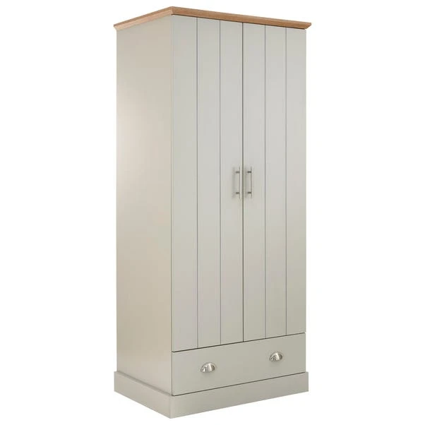 Kendal Double 1 Drawer Wardrobe, Grey 6 Kendal Double 1 Drawer Wardrobe, Grey - Image 4