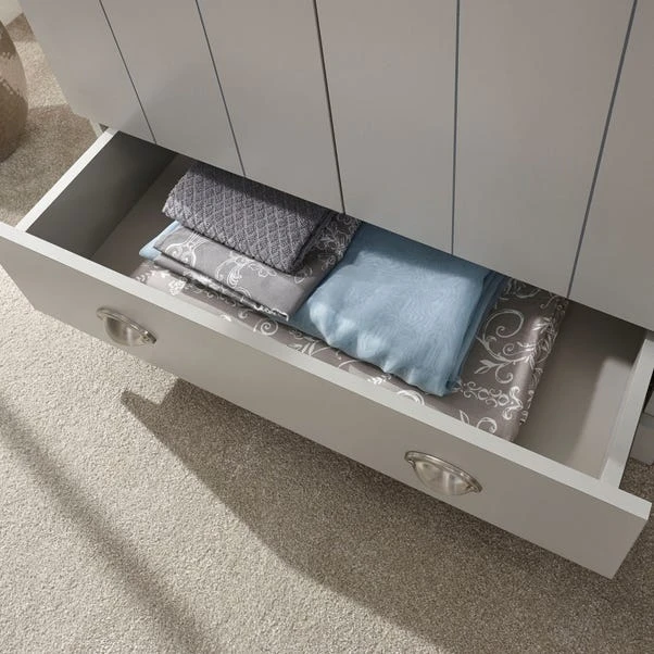 Kendal Double 1 Drawer Wardrobe, Grey 11 Kendal Double 1 Drawer Wardrobe, Grey - Image 9