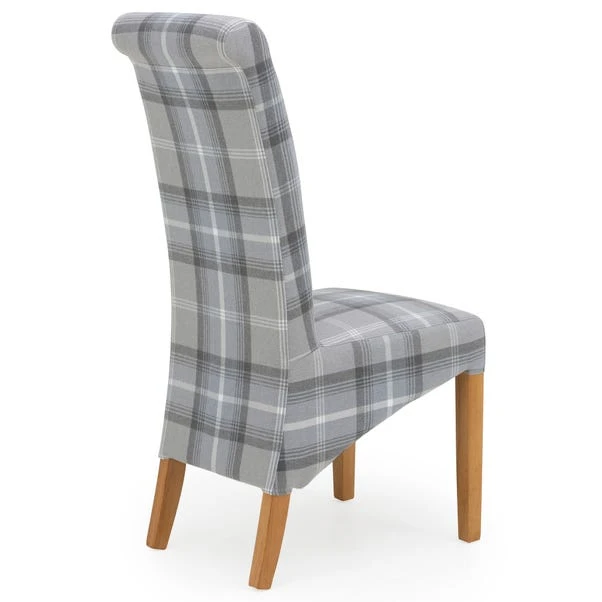 Set Of 2 Chester Dining Chairs, Woven Check Fabric 7 Set Of 2 Chester Dining Chairs, Woven Check Fabric - Image 5