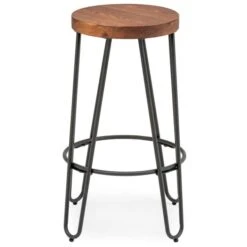 Torino Counter Height Bar Stool, Black Metal