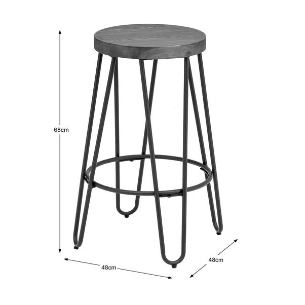 Torino Counter Height Bar Stool, Black Metal 4 Torino Counter Height Bar Stool, Black Metal - Image 2