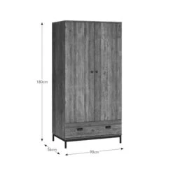 Fulton Double 1 Drawer Wardrobe -Online Furniture Store 30666236 alt09