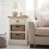 Compton Tall Side Table With Baskets, Ivory -Online Furniture Store 30666561