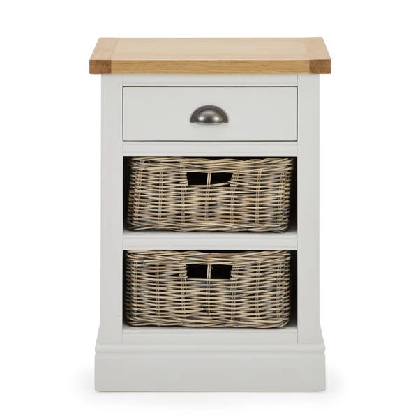 Compton Tall Side Table With Baskets, Ivory 4 Compton Tall Side Table With Baskets, Ivory - Image 2