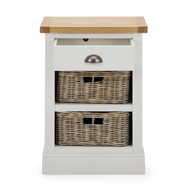 Compton Tall Side Table With Baskets, Ivory 5 Compton Tall Side Table With Baskets, Ivory - Image 3