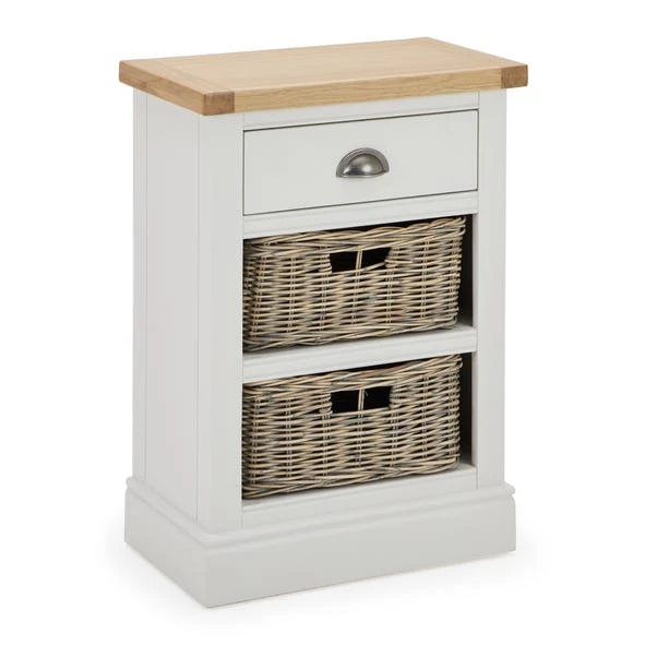 Compton Tall Side Table With Baskets, Ivory 6 Compton Tall Side Table With Baskets, Ivory - Image 4