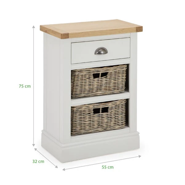 Compton Tall Side Table With Baskets, Ivory 10 Compton Tall Side Table With Baskets, Ivory - Image 8