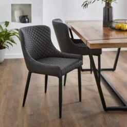 Set Of 2 Montreal Dining Chairs, Faux Leather -Online Furniture Store 30685291 alt01