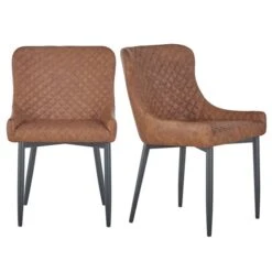 Set Of 2 Montreal Dining Chairs, Faux Leather -Online Furniture Store 30685292