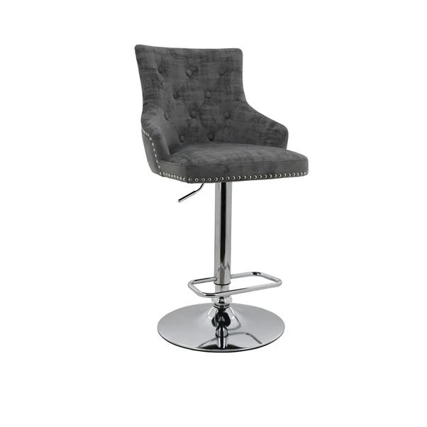 Selena Adjustable Height Swivel Bar Stool, Velvet 22 Selena Adjustable Height Swivel Bar Stool, Velvet - Image 20