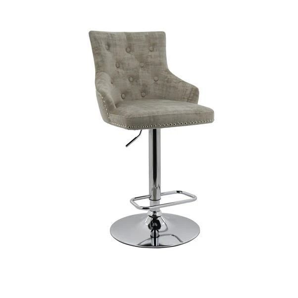 Selena Adjustable Height Swivel Bar Stool, Velvet 3 Selena Adjustable Height Swivel Bar Stool, Velvet
