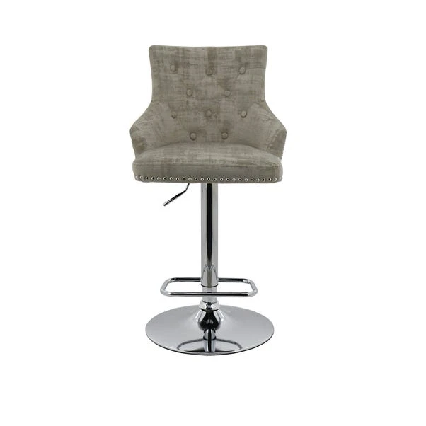 Selena Adjustable Height Swivel Bar Stool, Velvet 4 Selena Adjustable Height Swivel Bar Stool, Velvet - Image 2