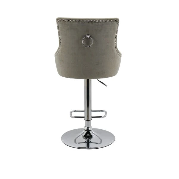 Selena Adjustable Height Swivel Bar Stool, Velvet 6 Selena Adjustable Height Swivel Bar Stool, Velvet - Image 4