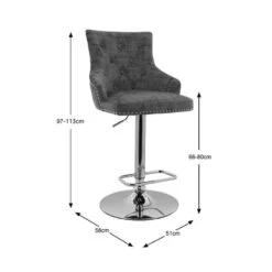 Selena Adjustable Height Swivel Bar Stool, Velvet 27 Selena Adjustable Height Swivel Bar Stool, Velvet -Online Furniture Store 30685461 alt09