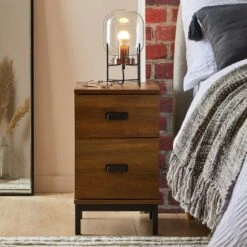 Fulton 2 Drawer Slim Bedside Table -Online Furniture Store 30685768