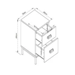 Fulton 2 Drawer Slim Bedside Table -Online Furniture Store 30685768 alt09
