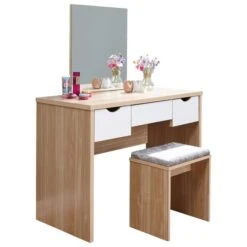 Elizabeth 3 Drawer Dressing Table Set With Mirror 11 Elizabeth 3 Drawer Dressing Table Set With Mirror -Online Furniture Store 30705685 alt04
