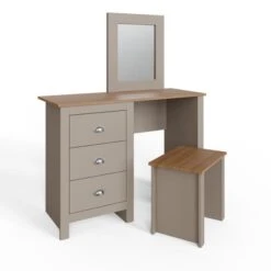 Lancaster 3 Drawer Dressing Table Set With Mirror -Online Furniture Store 30705702 alt02