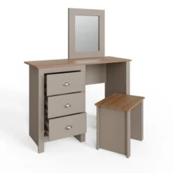 Lancaster 3 Drawer Dressing Table Set With Mirror -Online Furniture Store 30705702 alt03
