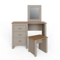 Lancaster 3 Drawer Dressing Table Set With Mirror -Online Furniture Store 30705702 alt04