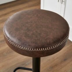 Venice Round Adjustable Height Swivel Bar Stool, Faux Leather 11 Venice Round Adjustable Height Swivel Bar Stool, Faux Leather -Online Furniture Store 30711334 alt03