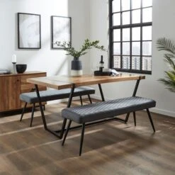 Montreal 2 Seater Dining Bench, Faux Leather, 135cm -Online Furniture Store 30711385 alt01