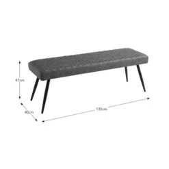 Montreal 2 Seater Dining Bench, Faux Leather, 135cm -Online Furniture Store 30711385 alt09