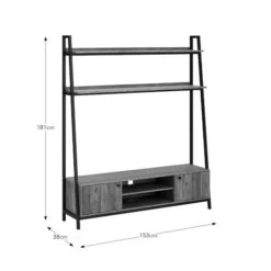 Fulton Pine Ladder Shelf TV Unit For TVs Up To 60" -Online Furniture Store 30712487 alt09