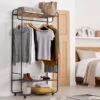 Black Metal Clothes Rail With Shelving 1 Black Metal Clothes Rail With Shelving -Online Furniture Store 30712573