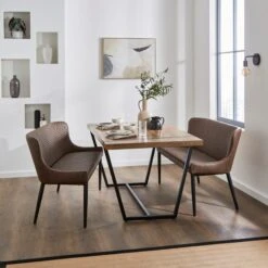 Montreal 2 Seater Dining Bench, Faux Leather, 133cm -Online Furniture Store 30730076