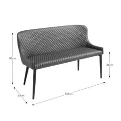 Montreal 2 Seater Dining Bench, Faux Leather, 133cm -Online Furniture Store 30730076 alt09