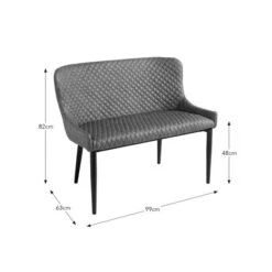 Montreal 2 Seater Dining Bench, Faux Leather, 99cm -Online Furniture Store 30730078 alt09
