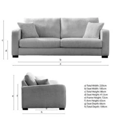 Carson Deep Sit Chunky Chenille 4 Seater Sofa -Online Furniture Store 30741353 alt09