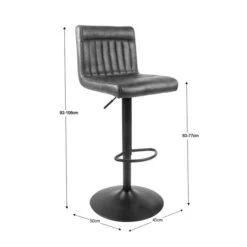 Felix Counter Adjustable Height Swivel Bar Stool, Faux Leather -Online Furniture Store 30748291 alt09