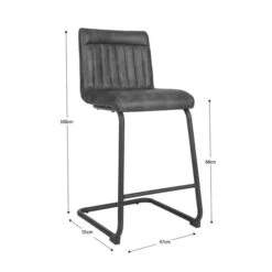 Felix Counter Height Cantilever Bar Stool, Faux Leather -Online Furniture Store 30748432 alt09