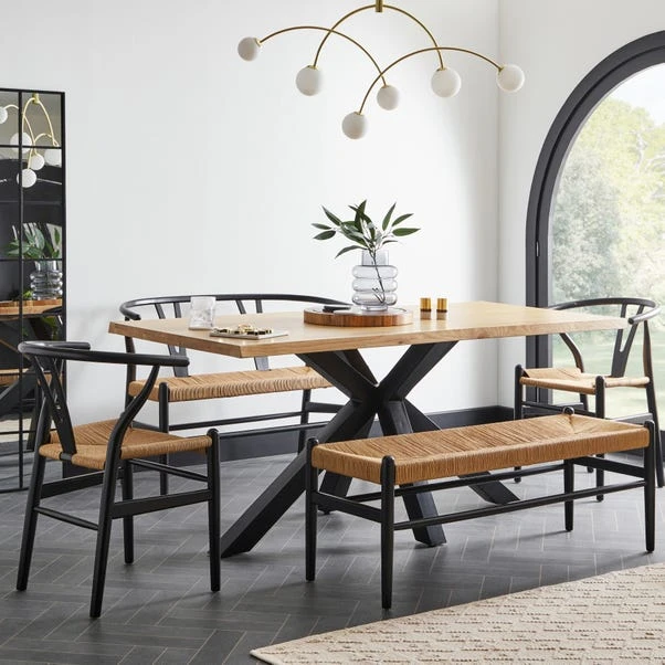 Lara Wishbone 2 Seater Dining Bench, Beech Wood, 110cm 10 Lara Wishbone 2 Seater Dining Bench, Beech Wood, 110cm - Image 8